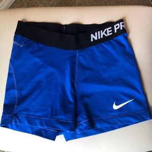 Royal blue Nike Pro shorts